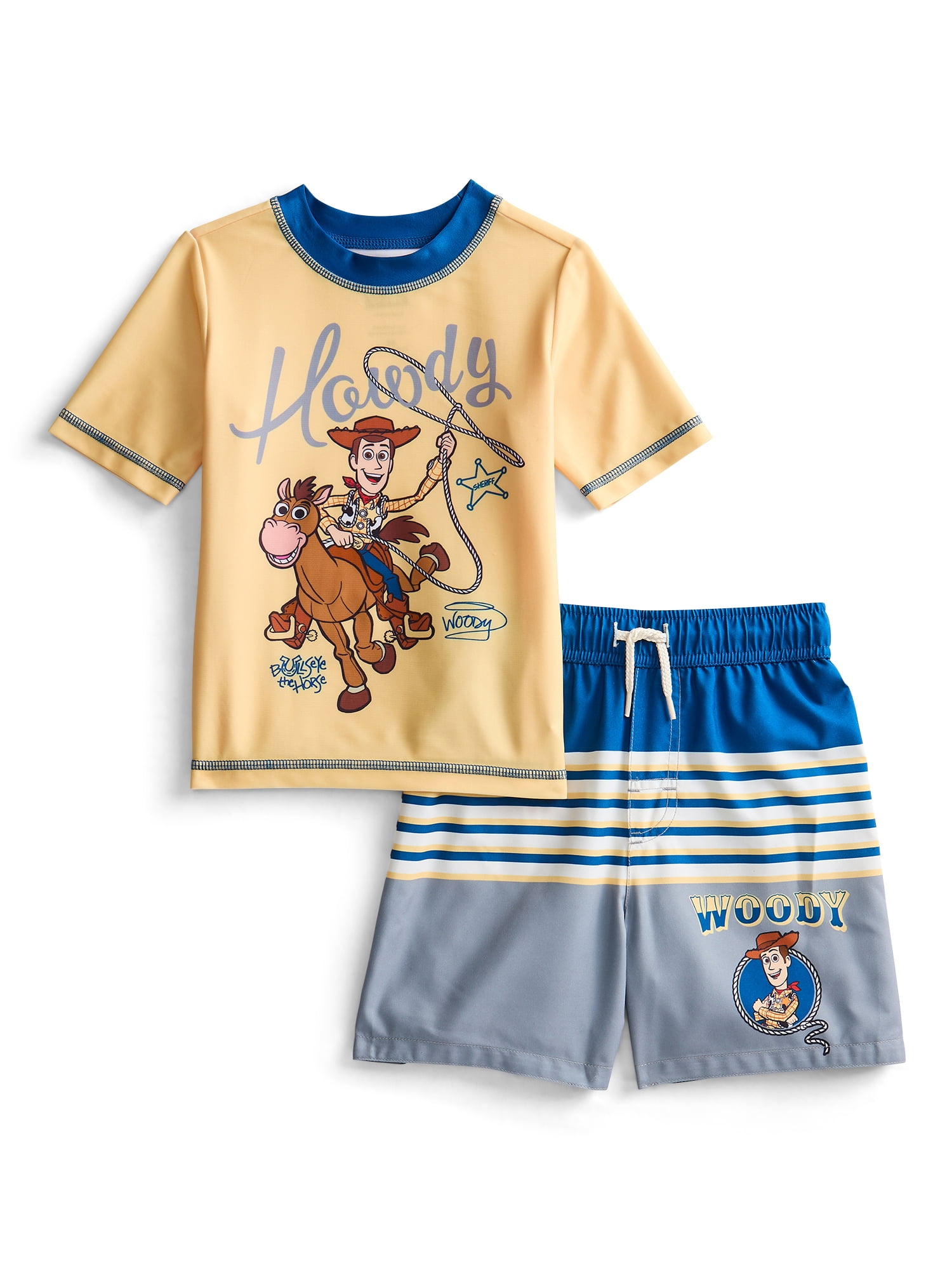 Character Toddler Boy Short-Sleeve Rash Guard and Swim Trunk Set, Sizes 12M-5T
