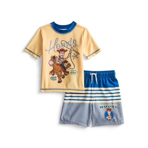Character Toddler Boy Short-Sleeve Rash Guard and Swim Trunk Set, Sizes 12M-5T