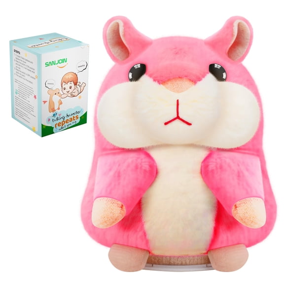 Toddler Toys for Ages 2-4, Easter Basket Stuffers Talking Hamster Repeats What You Say,Easter Gifts for Kids Interactive Plush Toy for Boys Girls for 2 3 4 5 6 8Year Old Birthday Gift (Pink)