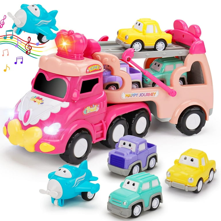 Toddler Toys Car for Girls: Kids Toys for 2 3 4 5 Year Old Boys Girls | Boy Toys 5 in 1 Carrier Vehicle Toy Trucks Baby Toys 18-24 Months Party