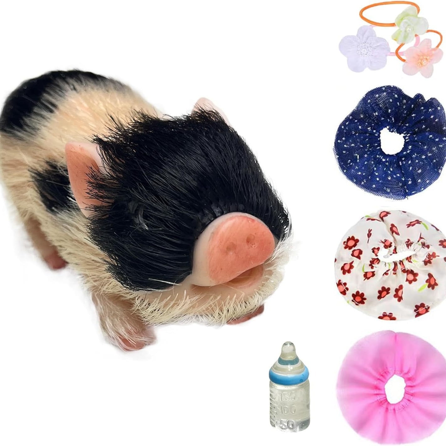Toddler Toys Lifelike Mini Pig Doll Soft Mini Realistic Newborn Cute Realistic Toddler Pig Toy with Toy Accessories Accessories Color Is Random