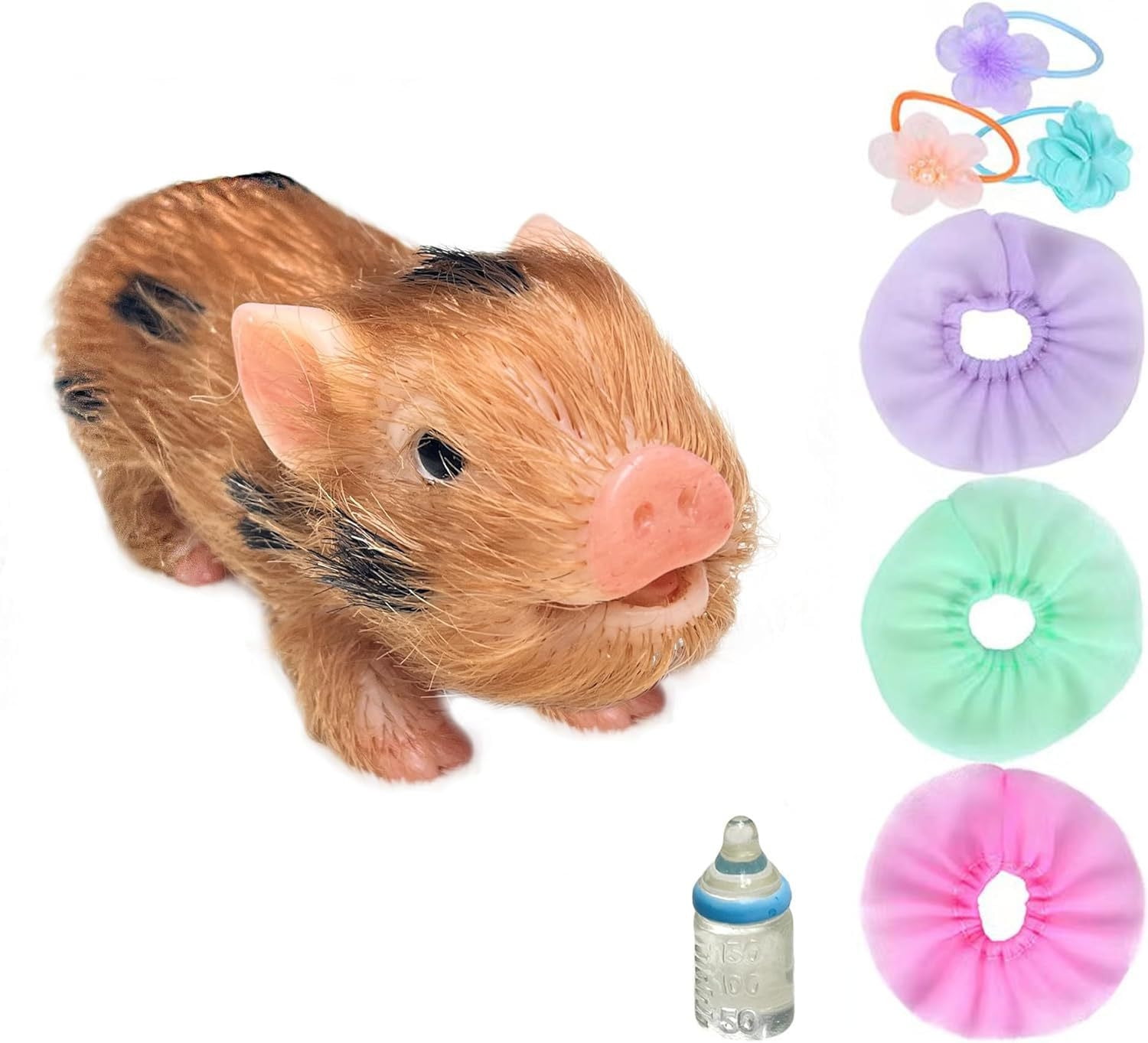 Toddler Toys Lifelike Mini Pig Doll Soft Mini Realistic Newborn Cute Realistic Toddler Pig Toy with Toy Accessories Accessories Color Is Random