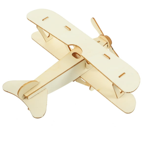 BESTOYARD Wooden Toy Airplane Light Brown 1 Set 8.25X6.68X0.08in