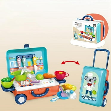 Toddler Toys Pretend Play Kitchen Playset For Kids | Little Chef Kitchen Set Toy With Accessories Pots, Pans, Dishes, Cups, Utensils, Food To