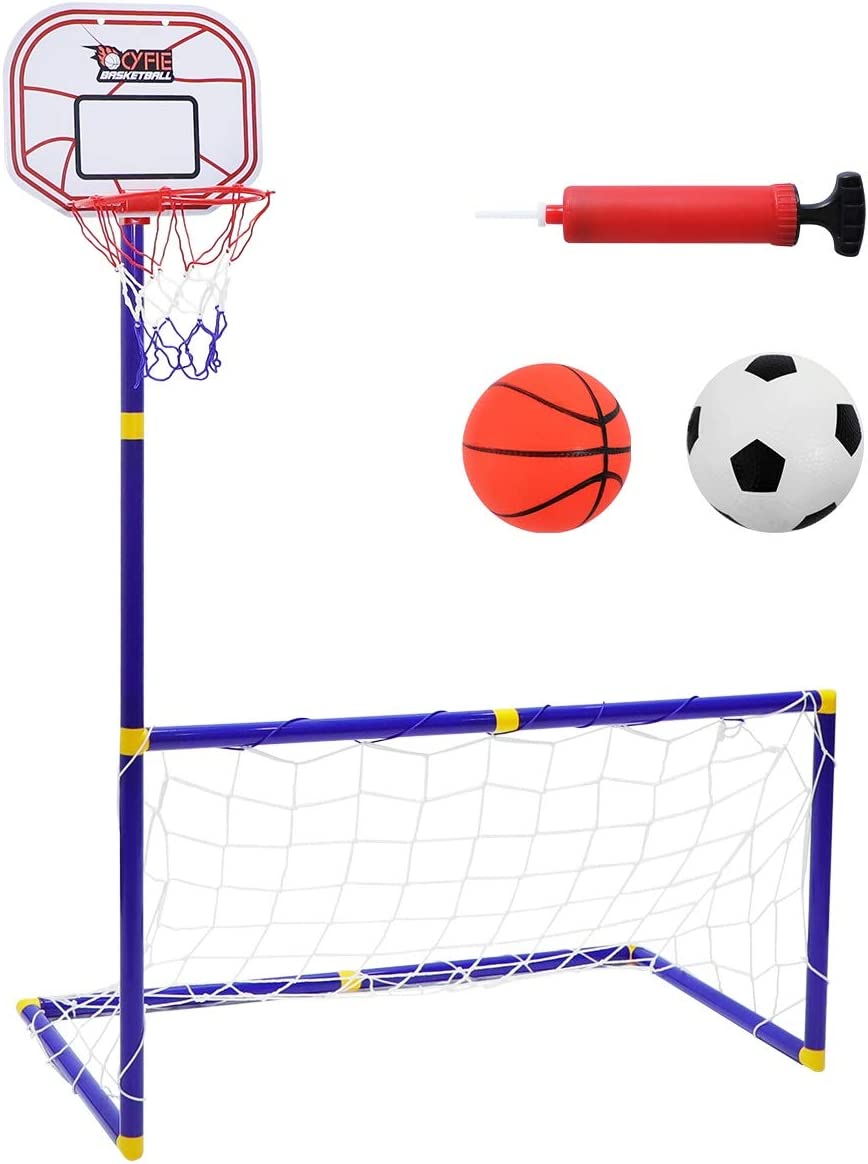 Toddler Toys Sports Equipment Soccor Goal Basket Ball Court Toy Outdoor