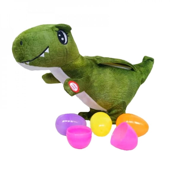 Toddler Toys Tyrannosaurus Dinosaur Toy Singing And Dancing Electric Plush Toy Laying Eggs Toys Dinosaur(6 Dinosaur Eggs)For Kids Children