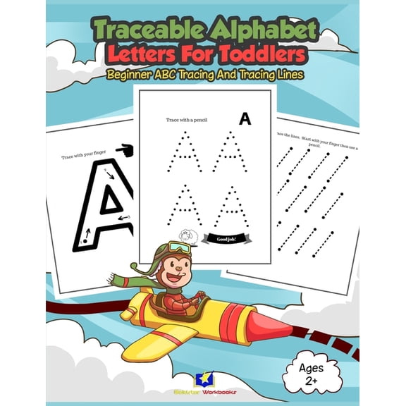 Toddler Tracing Books: Traceable Alphabet Letters for Toddlers: Beginner ABC Tracing and Tracing Lines (Paperback)(Large Print)