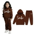 thumbnail image 1 of Toddler Tracksuit Athletic Sweatsuits Sets 2 Piece Long Sleeve Coffee Pullover Hoodie Sweatshirt Leggings Pants Winter Clothes Girls Sets2-3 Years, 1 of 5