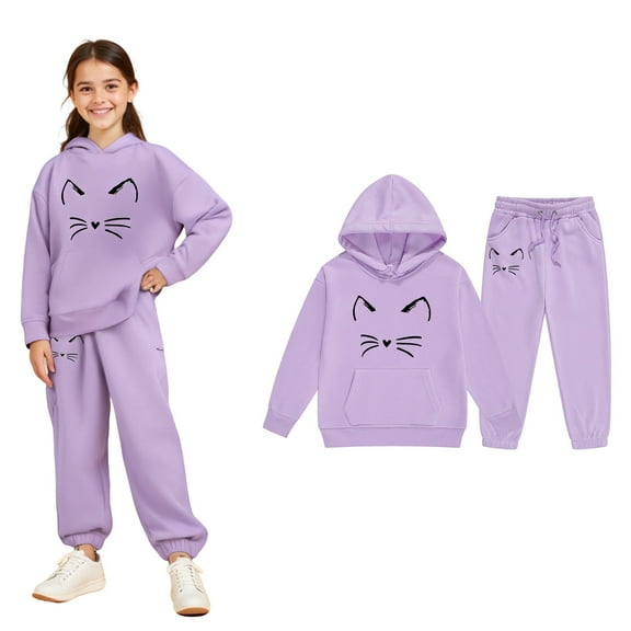 Toddler Tracksuit Athletic Sweatsuits Sets,2 Piece Long Sleeve Purple Tracksuit Hoodie Sweatpants Winter Clothes Toddler Clothes Boys Size 2-3 Years