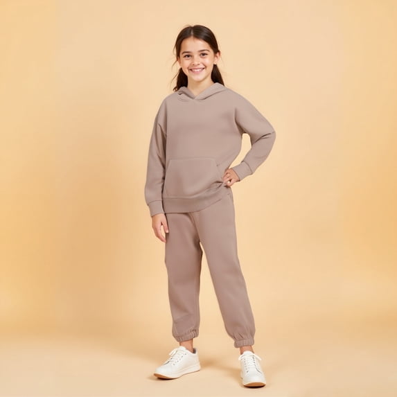 Toddler Tracksuit Athletic Sweatsuits Sets 2 Piece Long Sleeve Solid Pullover Hoodie Jogging Pants Fall Winter Clothes Boy Clothes 3-4 Years