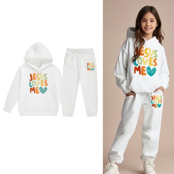 Toddler Tracksuit Athletic Sweatsuits Sets,2PC Long Sleeve White Soft Hoodie Sweatpants Fall Clothes Boys Active Tracksuit Set 2-3 Years