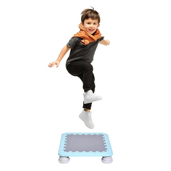 Toddler Trampoline, Recreational Rebounder Inside Fitness Toy, Backyard Trampoline, Stable Bouncing Bed, Jump Sensory Training for Children Kids(Blue)