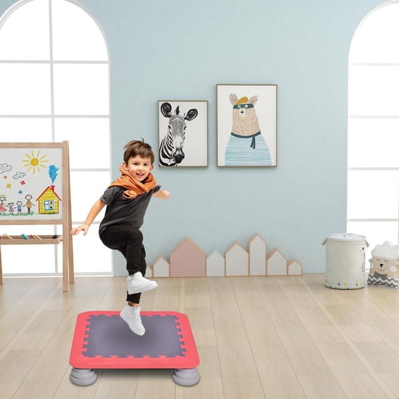 Toddler Trampoline, Recreational Rebounder Inside Fitness Toy Backyard Trampoline Stable Bouncing Bed Jump Sensory Training for Children Kids