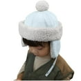thumbnail image 1 of Toddler Trapper Hats Boys Girls Fuzzy Fleece Lined Trooper Hunter Hat Ear Protection Kids Winter Cap White, 6 Months, 1 of 6