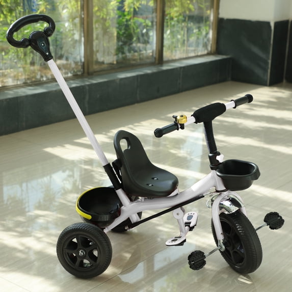 Toddler Tricycle Kids Trike with Basket Removable Pedals and Bell Bike for Toddler Gift Toys