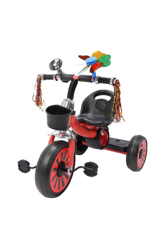 Toddler Tricycle Trike with Light up Wheels For Toddlers 2-5 Year Old Ajustable Toddler Bike Outdoor Toys Birthday Gift Red\Pink