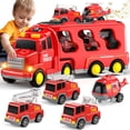 thumbnail image 1 of Toddler Truck Kids Fire Car Toys for 3 4 5 6 7 Boys - 5 Pack Friction Power Vehicle Truck Toys for Toddlers 1-3, Boys Toys Christmas Birthday Gifts for Boys Girl Age 3-9, 1 of 7