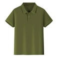 thumbnail image 1 of Toddler Tshirt Kids Boys Girls Short Sleeve Shirt Button Closure Comfortable & Soft Pique Fabric Comfort Colors Tshirt(Color:Army Green,Size:9-10 Years), 1 of 5