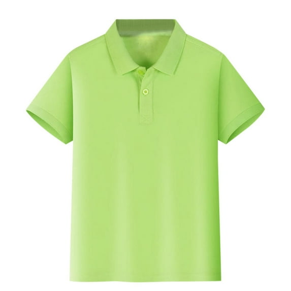 Toddler Tshirt Kids Boys Girls Short Sleeve Shirt Button Closure Comfortable & Soft Pique Fabric Comfort Colors Tshirt(Color:GN2,Size:9-10 Years)