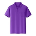 thumbnail image 1 of Toddler Tshirt Kids Boys Girls Short Sleeve Shirt Button Closure Comfortable & Soft Pique Fabric Comfort Colors Tshirt(Color:Purple,Size:7-8 Years), 1 of 2