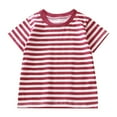 thumbnail image 1 of Toddler Tshirt Summer Children's Short Sleeved Striped T Shirt Pure Cotton Boys and Girls Top Baby Base Shirt Comfort Colors Tshirt(Color:,Size:4-5 Years), 1 of 6