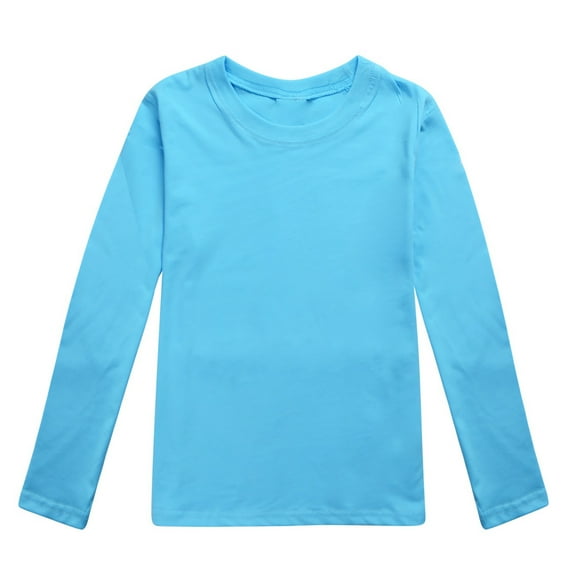 Toddler Tshirt Toddler Boys Girls Autumn Long Sleeve Solid Prints T Shirt Tops Comfort Colors Tshirt(Color:Blue,Size:2-3 Years)