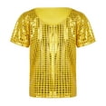 thumbnail image 1 of Toddler Tshirt Toddler Girls Boys Casual Sequin Glitter Party Carnival Gown Short Sleeves Vest Top Comfort Colors Tshirt(Color:Gold,Size:6-7 Years), 1 of 6