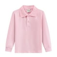 thumbnail image 1 of Aihuaihua Toddler Tshirts Boys 2T Kids Boys Girls Long Sleeve Solid Color Shirt Button Closure Comfortable & Soft Fabric T-Shirts to Big Kid Pink,10-11 Years, 1 of 2