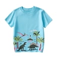 thumbnail image 1 of Toddler Tshirts Boys 2T Summer Toddler Boys Girls Short Sleeve Cartoon Prints T Shirt Tops Clothes T Shirts for Boys and Girls Light Blue,6-7 Years, 1 of 5