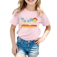 thumbnail image 1 of Toddler Tshirts Girls 4t Cute Cartoon Print Short Sleeve Tee for Toddler Fashion Round Neck Sports T-Shirt T Shirts for Boys and Girls Pink,130, 1 of 4