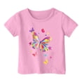 thumbnail image 1 of Toddler Tshirts Girls 4t Round Neck Letter Print Girls' Short-Sleeve Shirts and Tops Everyday Tee Shirt Girls' Tops, Tees & Blouses 6-7 Years,Pink, 1 of 4
