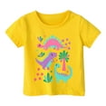 thumbnail image 1 of Toddler Tshirts Girls 5t Cute Print Short Sleeve T Shirts Round Neck Cute Pullover Tops Girls Summer Tops T-Shirts Yellow,90, 1 of 3