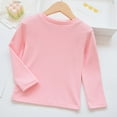 thumbnail image 1 of Toddler Tshirts for Girls Thermal Shirt Pink Long Sleeve T-Shirts Girls Casual Crewneck Basic Tees Fall Tops Tops for Kids 3-4 Years, 1 of 3