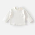 thumbnail image 1 of Toddler T Shirts for Girls with Pocket White Long Sleeve Tshirt Girls Basic Crewneck Tops Fall Clothes Shirts for Kids Girls 2-3 Years, 1 of 8