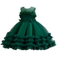 thumbnail image 1 of Toddler Tulle Dress Outfit Birthday Princess Party Girls Summer Causal Tutu Skirts Green 12-18 Months, 1 of 7