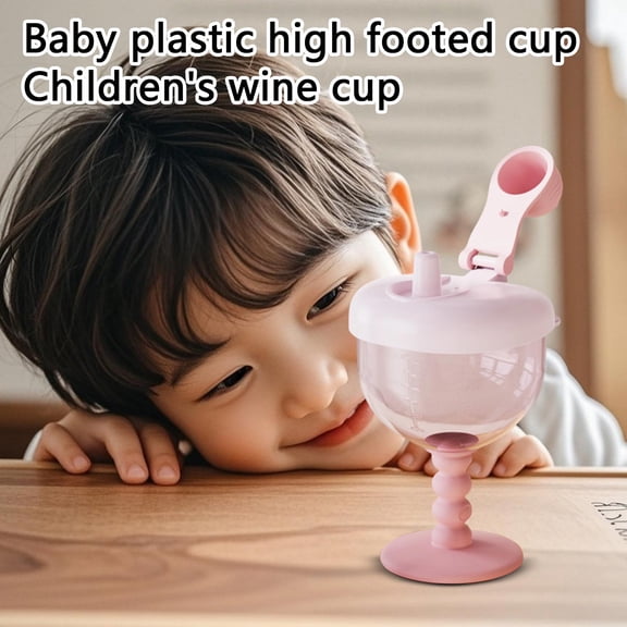 Toddler TumblerwithStraw Spill Proof, Silicone Straw, CupwithLid, Clear Goblet, Base, Student Training Drinking, 1 Pc