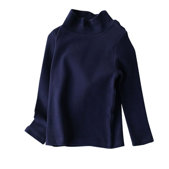 Toddler Turtleneck Kids Boys Girls Solid Color Long Sleeve Shirt Fall Winter Blouse Unisex Basic Warm Clothes