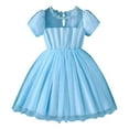 thumbnail image 1 of Toddler Tutu Dress Little Girls Irregular Tulle Princess Birthday Party Formal Dresses Light Blue 7-8 Years, 1 of 7