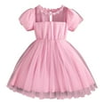 thumbnail image 1 of Toddler Tutu Dress Little Girls Irregular Tulle Princess Birthday Party Formal Dresses Pink 6-7 Years, 1 of 7