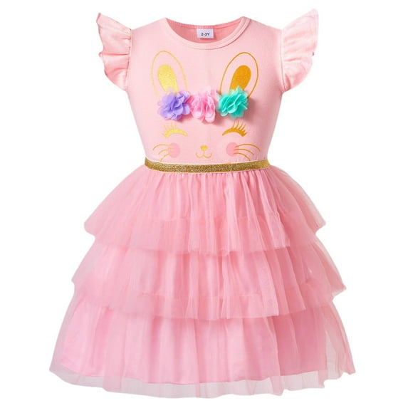 Little Girls Tulle Easter Dresses Bunny Outfits Size 7