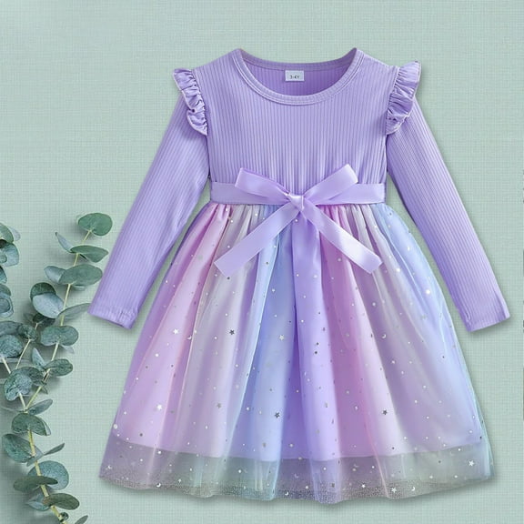 Toddler Tutu Outfit Toddler Tutu Dress Girls Long Sleeve Fall Winter Party Tulle Dresses for 2-6Y