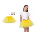 thumbnail image 1 of Toddler Tutu Skirt Layered Yellow Tutu Sequin Skirt with Bow Hair Clip Elastic Waist Toddler Ballet Skirt Fairy Dress 2-4 Years, 1 of 5