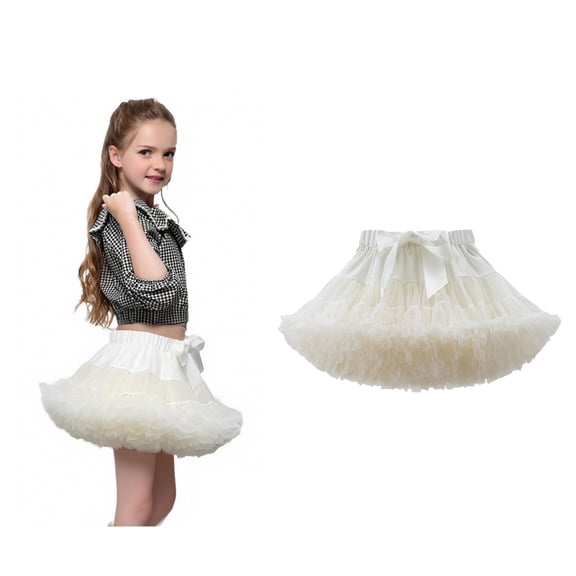Toddler Tutu Skirt Layers Beige Tutu Elastic Waist Girls Ballet Tutu Skirts Birthday Dresses 1-3 Years