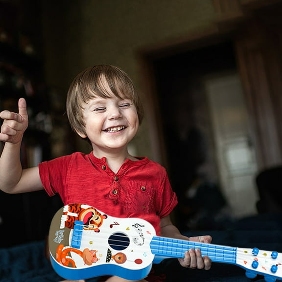 Toddler Ukulele Guitar Toy - Real Playable 4-String Instrument - Safe Music Learning Gift for Boys & Girls