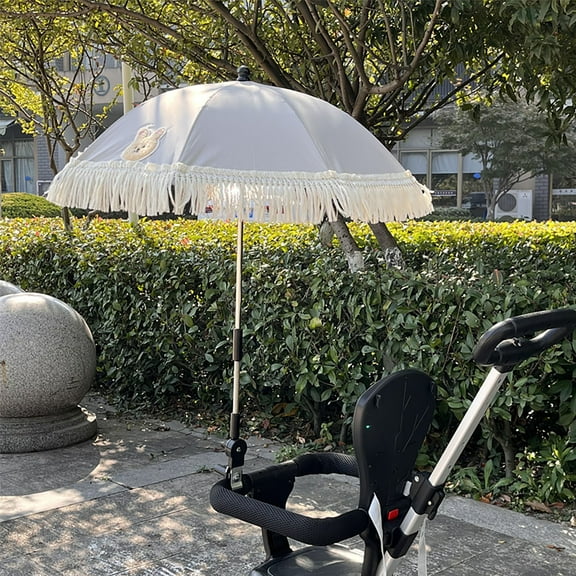 Toddler Umbrella Stroller Parasol Umbrella Stroller Parasol with Clamp Adjustable Protection Clip for Sun Shade Trolley Beach Chair Wheelchair Travel