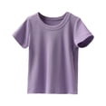 thumbnail image 1 of Toddler Undershirt Girl Toddler Girl Solid Color Crew Neck Short Sleeve Stripe T Shirt Top For 1 To Baby Girl Sweat Tops, 1 of 5