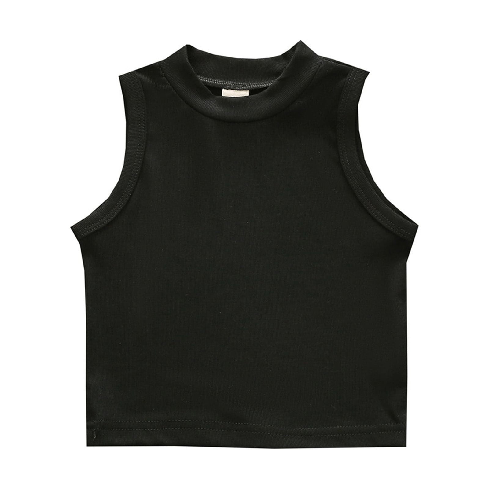Toddler Undershirts Kids Toddler Baby Girls Spring Summer Solid Cotton Sleeveless T Shirt Tops