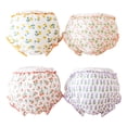 thumbnail image 1 of Toddler Underwear 1-2 Years Kids Baby Underpants Cute Print Shorts Ruffled 4Pcs Comfortable Stretchy Breathable Lightweight Delicate Daily Training Pants, 1 of 4