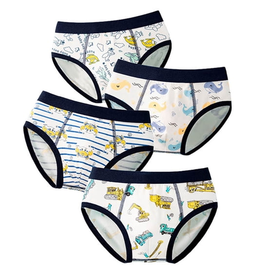 Toddler Underwear Boys Size 2-3 Years Kids Baby Cute Cartoon Comfortable 4Pcs Adorable Colorful Lightweight Delicate Blue Girls Panties