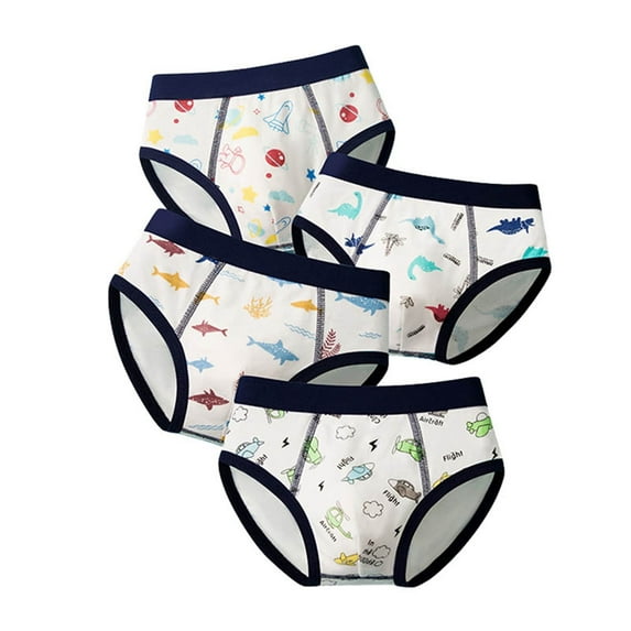 Toddler Underwear Boys Size 3-4 Years Kids Baby Cute Cartoon Comfortable 4Pcs Adorable Colorful Lightweight Delicate Navy Girls Panties